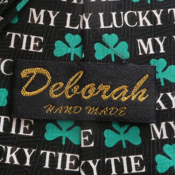 Deborah Necktie St Patrick’s Day Tie Lucky Shamrock Novelty Men's Accessories - Picture 3 of 3